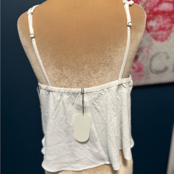 Urban Social White Cropped Flowy Women's Tank Top M 2 for 20 - Picture 4 of 6